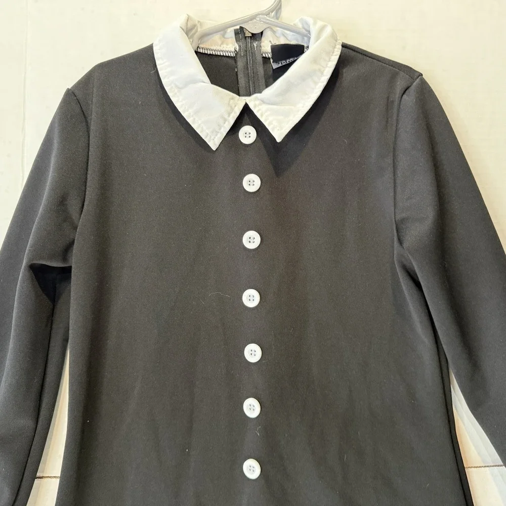 Spirit Halloween Girls Size Medium Wednesday Addams Costume Black With Buttons